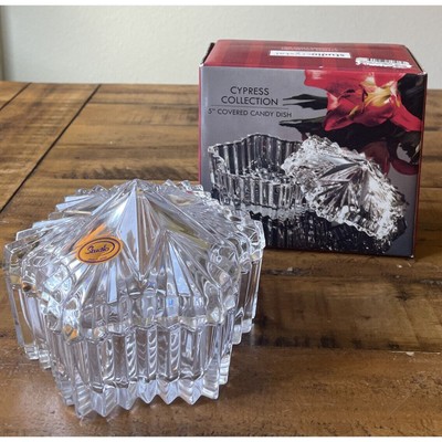 Studio crystal Cypress Collection COVERED CANDY DISH 5  Made In Japan #62788 NEW