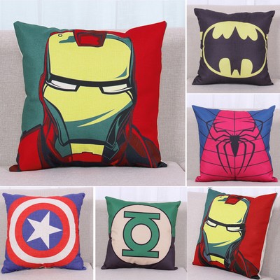 The Avengers Superhero Batman Cotton Linen Pillow Case Cushion Cover Pillowcase