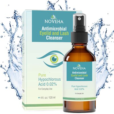 NOVEHA Eyelid and Lash Cleanser - Hypochlorous Acid Spray - 120mL (4 oz)