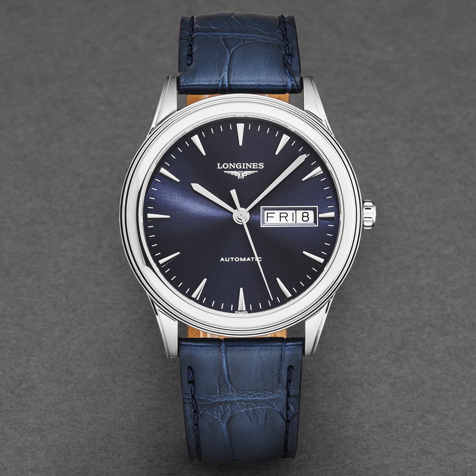 Pre-owned Longines Mens 'flagship' Blue Dial Blue Strap Automatic Watch L4.899.4.92.2