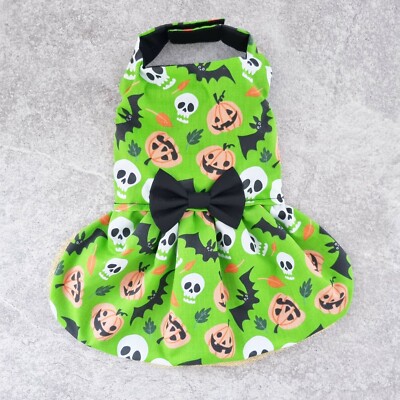 Handmade Dog Dress Small Dogs - Halloween Skeleton Pumpkin - Puppy Chihuahua 