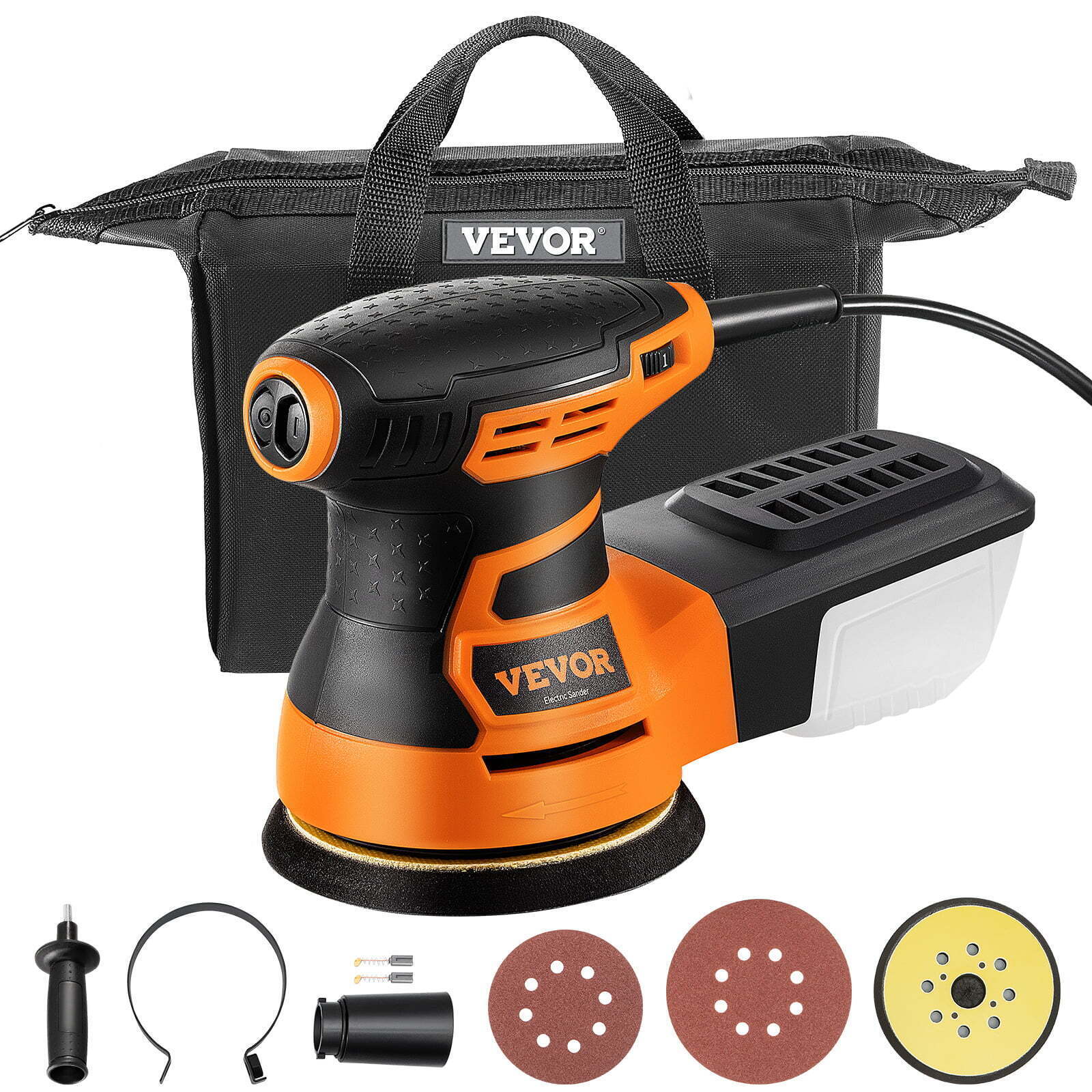 Random Orbit Sander 5&6in 3A 350W 6 Speeds 13000 OPM Palm Sander Woodworking New