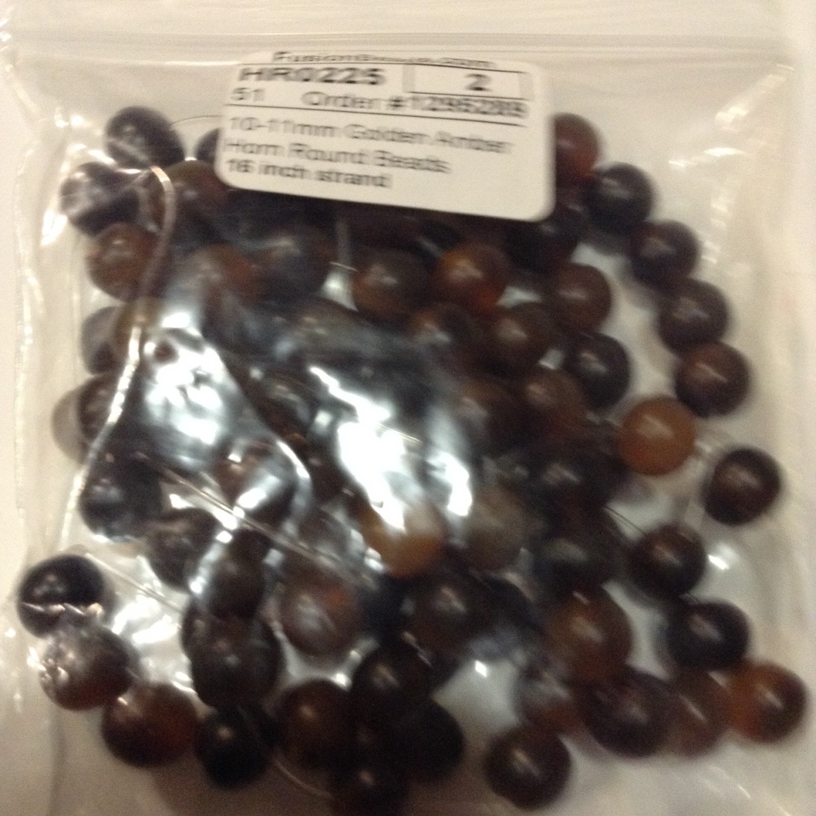 6 Strands of 16 inch Amber Horn Beads