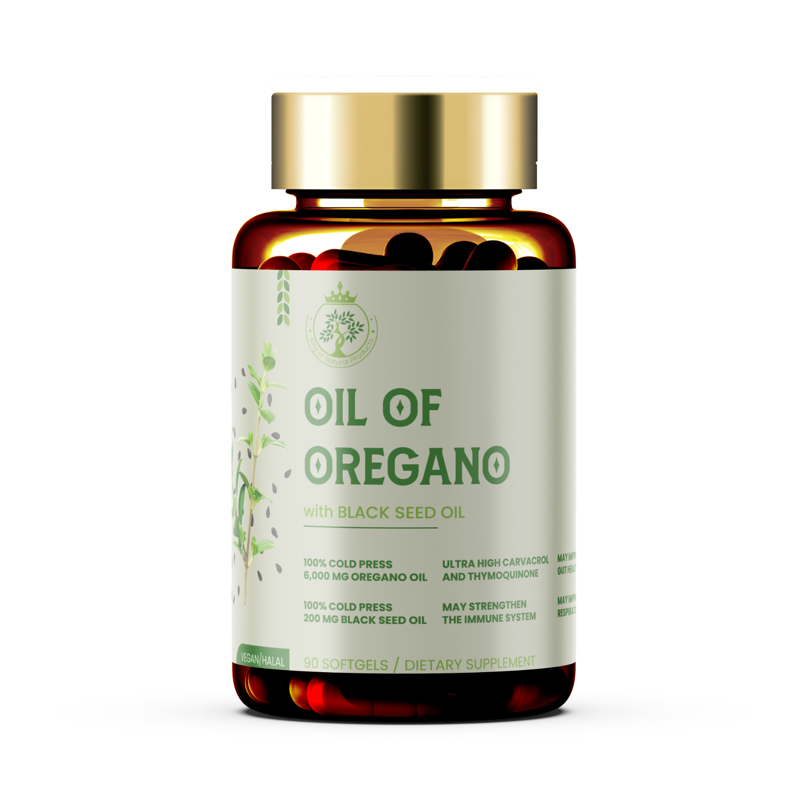 OIL OF OREGANO CAPSULE | DIATARY SUPPLEMENT | 100% ORGANIC | VEGAN | HALAL