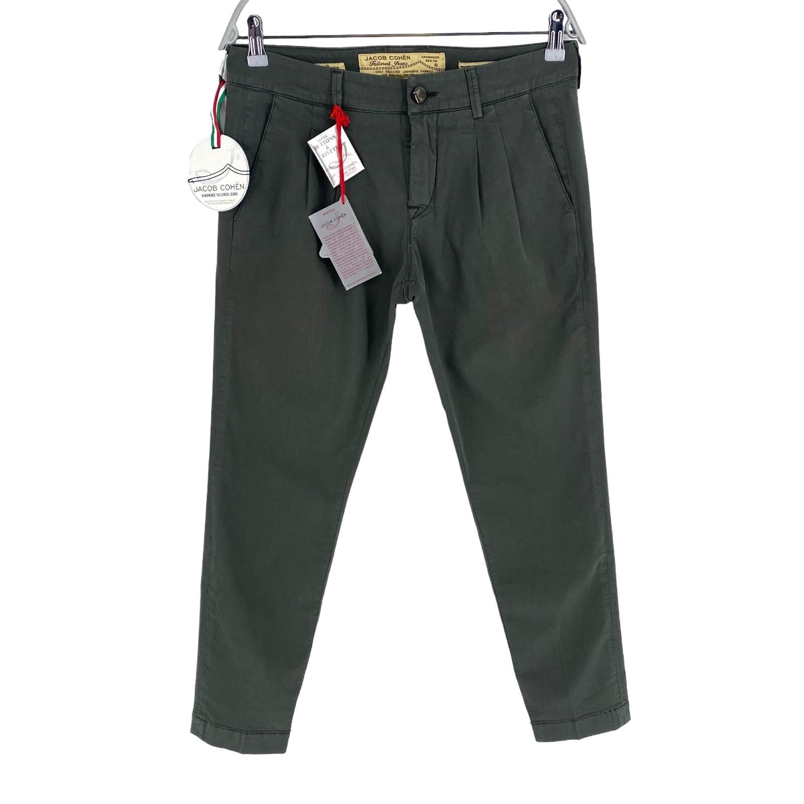 JACOB COHEN Women J727 Dark Green Pants Trousers Size W28