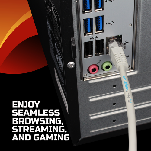 SatelliteSale RJ45 Cat-5e Ethernet Network Internet Cable Gray Cord