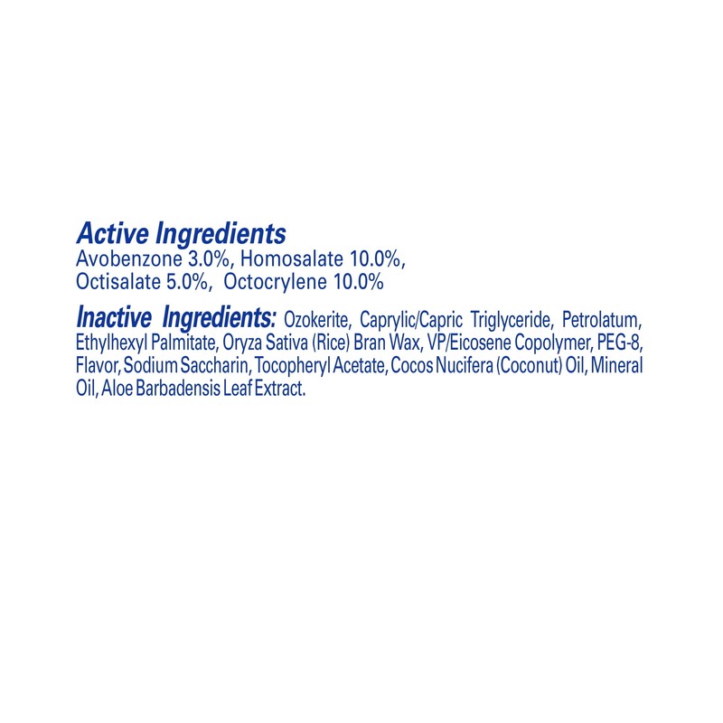 Sunscreen Lip Balm, 45 SPF, with Aloe Vera & Vitamin E, .15 oz, Adult Lip Balm S