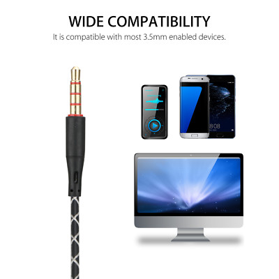 3.5mm In-Ear Wired Earbuds Sports Running Earphone Over Ear Hook Headphone w/MIC