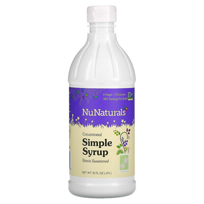 NuNaturals NuStevia Simple Syrup 16 fl oz  47 l Non-GMO, Sug