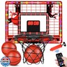 Basketball Hoop Indoor for Kids-Over The Door Mini Basketball Hoop with LED Light, Scoreboard, Remote Control and 3 Modes and Balls-Boys Girls Toys for Ages 3 4 5 6 7 8 9 10 + Years Old Birthday Gifts