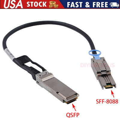 External SAS Cable QSFP SFF-8436 to SFF-8088 SAS For NetApp DS4243 DS4246 0.5m