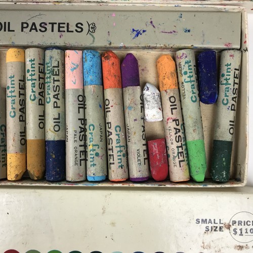 Vintage Oil Pastels Lot of 2 Art Supplies In Original Box Grumbacher Craftint