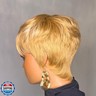 PangDongLai Chic Elegent Pixie Cut Wigs for Women Short layered Pixie Human Hair Wigs With Bangs 27/613 Blonde Color Glueless Short Human Hair Wig Full Machine Made for Daily Use