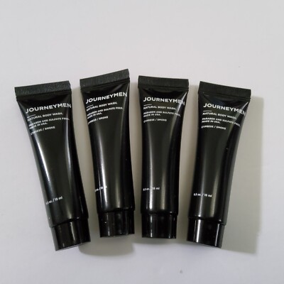 Lot Of 4-Journeymen Men s Natural Body Wash Cypress & Smoke .5oz/15ml, Sealed 
