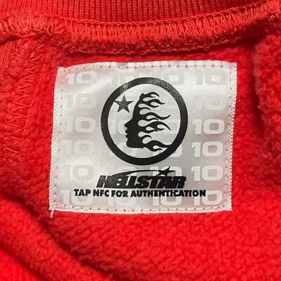 Pre-owned Hellstar Studios Records Hooded Sweatshirt Washed Red