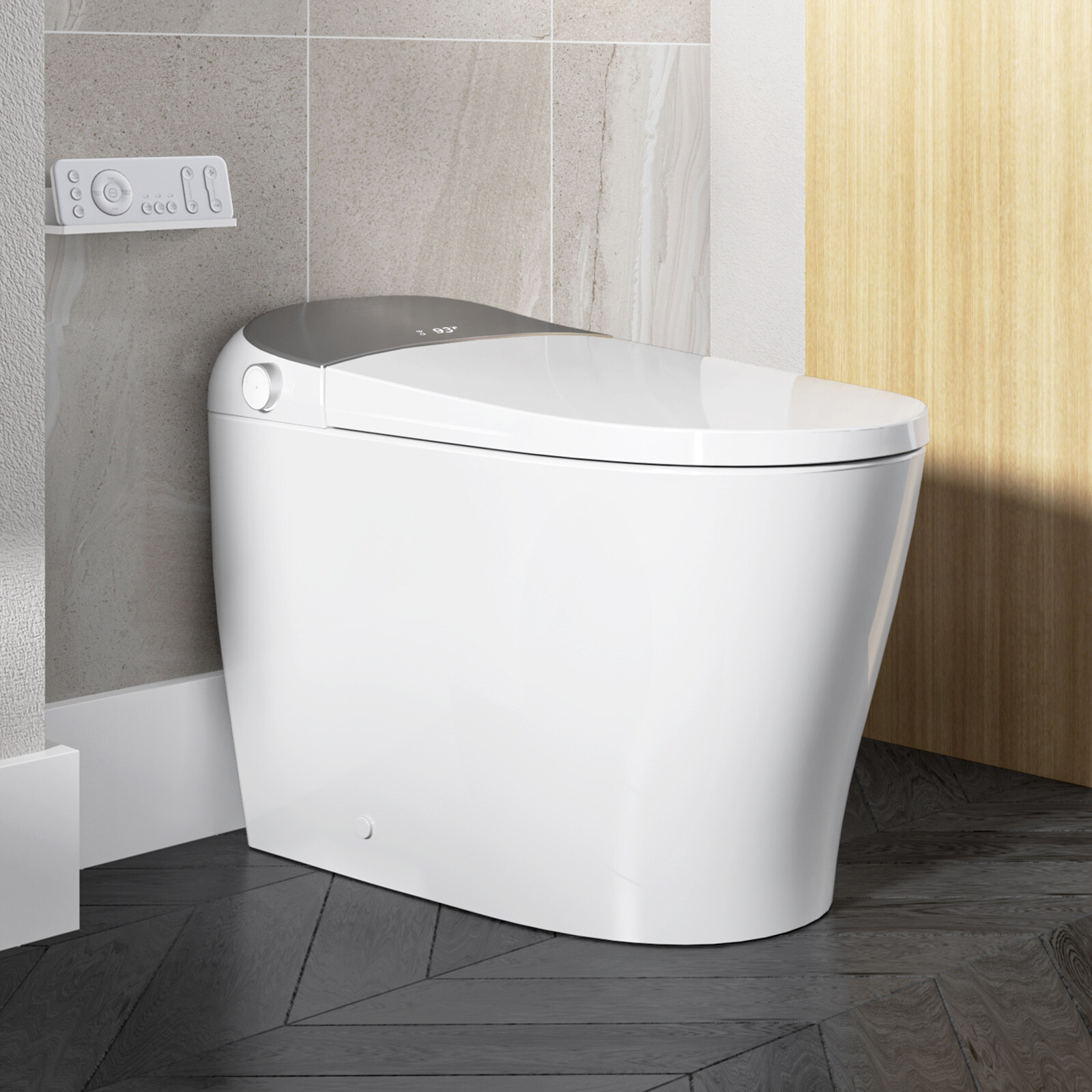 EPLO Luxury Smart Toilet With Auto Open/Close, Foam Dispenser, ADA Comfort Height Heated Seat, Warm Water/Dryer, Modern Elongated Bidet Toilet With