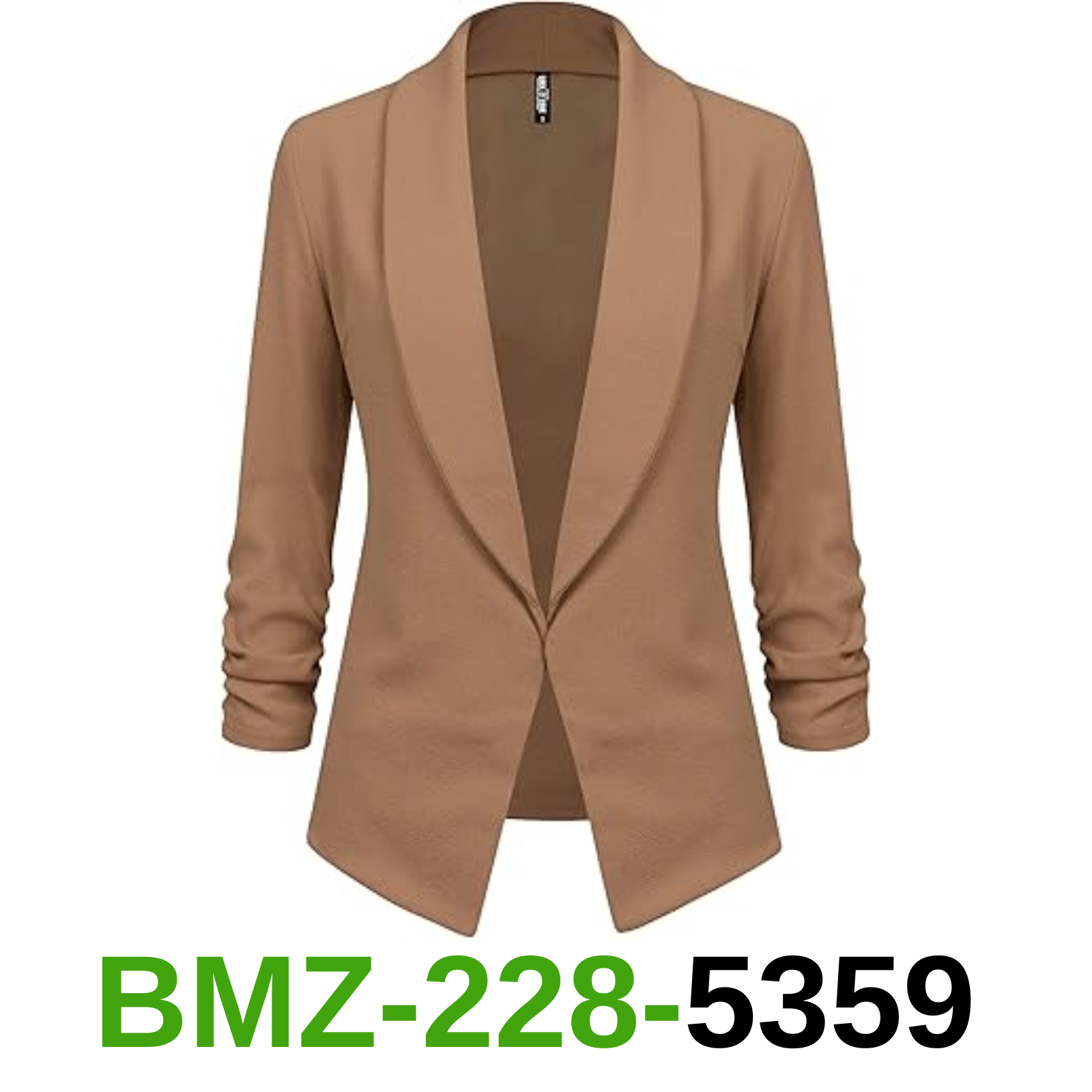 LL WSK2324 Women 3/4 Sleeve Blazer Open Front Cardigan Jacket Work Office, XL