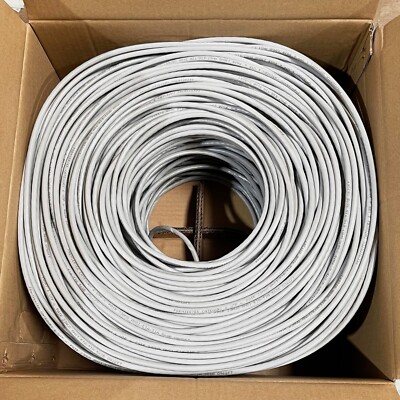 CAT6 1000FT UTP Cable 23AWG Riser 550MHz Network Ethernet Bulk Wire LAN NEW GRAY