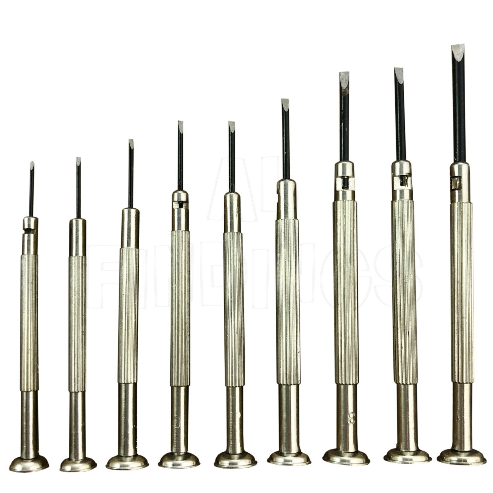 Watchmakers Genuine 9 screwdrivers set in wooden flat head watch tool 2