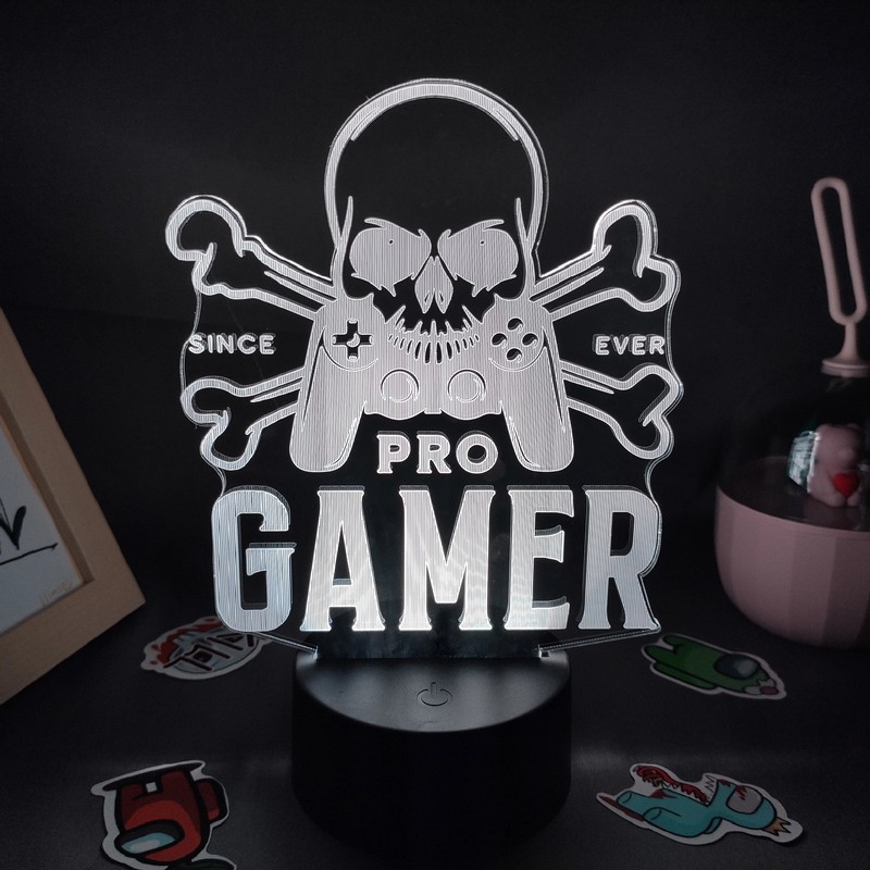 PRO GAMER Gamepad Lamp 3D Led RGB USB Night Lights Birthday Cool Gift for Friend