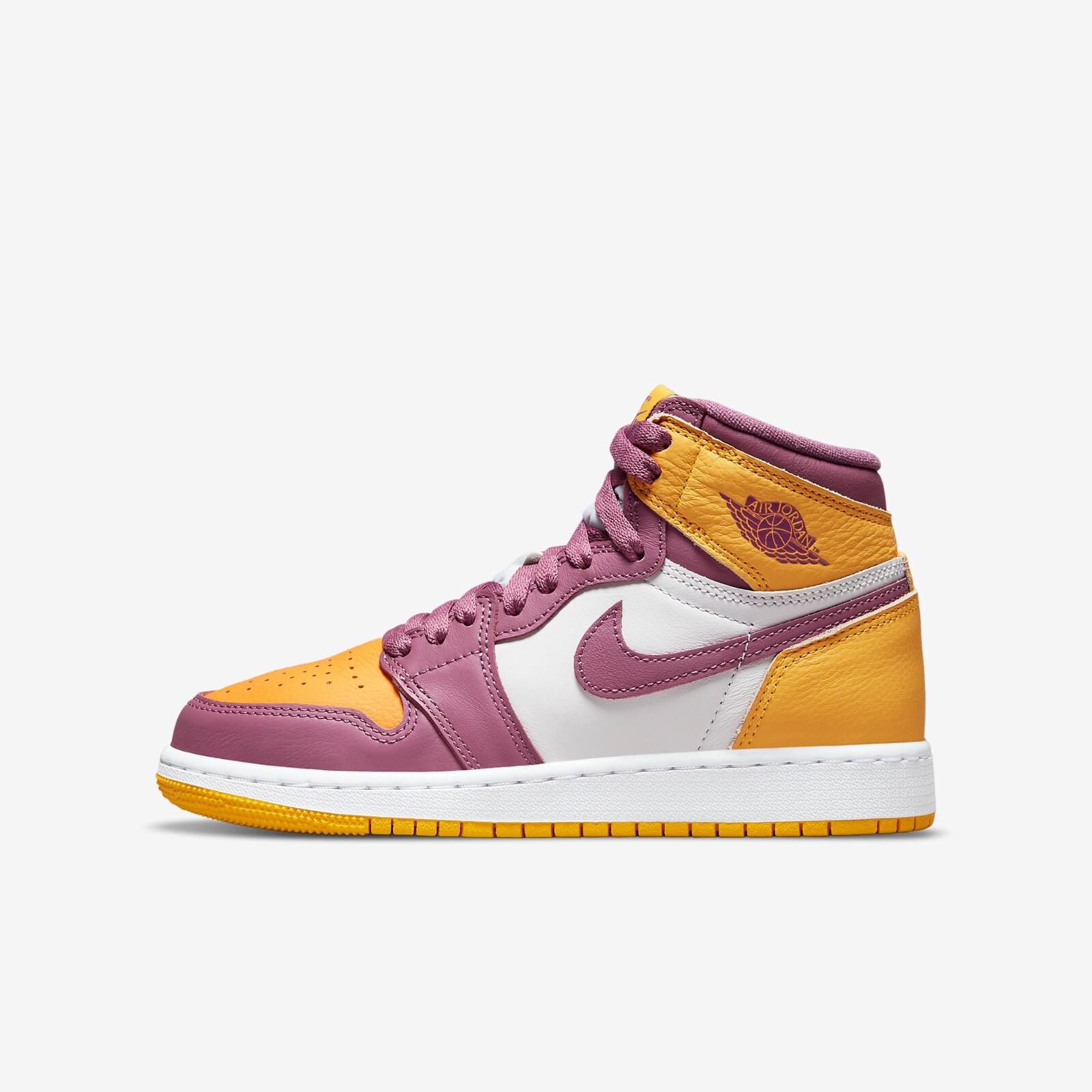 

Кроссовки Nike Air Jordan 1 Retro High OG Brotherhood GS 575441-706, White/university gold/light bordeaux, Air Jordan 1