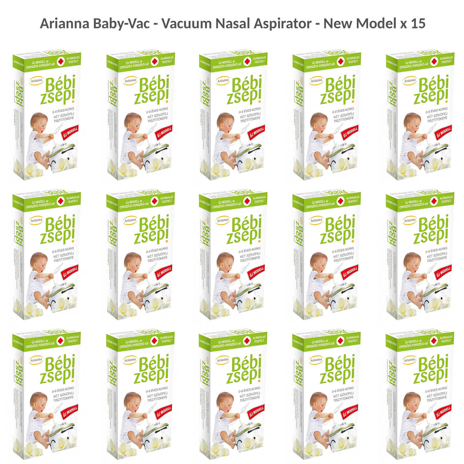 Arianna Baby Vac - Vacuum Nasal Aspirator, Nose Cleaner - New Model x 15