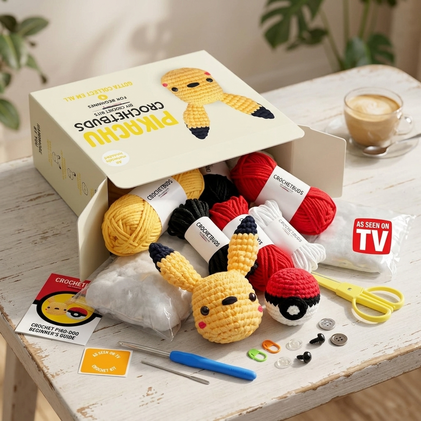 Pikachu & Pokeball Crochet Kit – Includes Video + Written Step-by-Step Help
