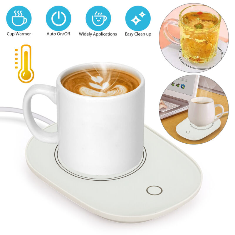 Smart Electric Coffee Cup Mug Warmer Tea Milk Drink Heater Pad Auto Shut On/Off