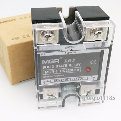 US Stock 10A Solid State Relay SSR DC-DC Input 3-32V DC Load 5-220V  DC DD220D10