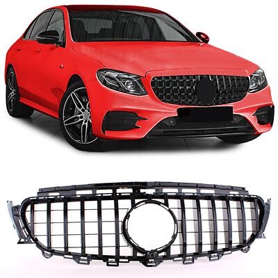 Passt für Mercedes E Klasse W213 S213 2016-2020 Sport Kühlergrill Schwarz Glanz