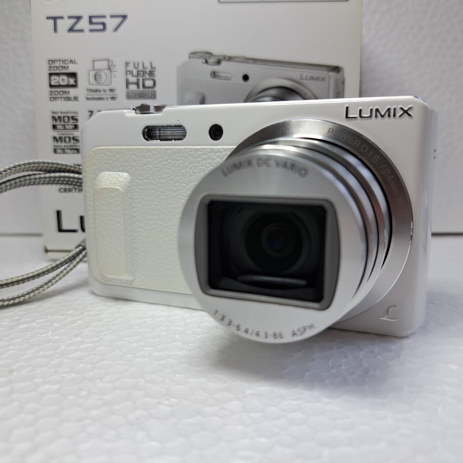 Panasonic LUMIX DMC-TZ57 ホワイト Panasonic Lumix TZ57 20X 15 MP Digital Camera White DMC-TZ57