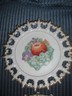 LOT OF 2 VINTAGE NAPCO CHINA FRUIT & VIOLETS LACEY EDGED WALL  PLATES
