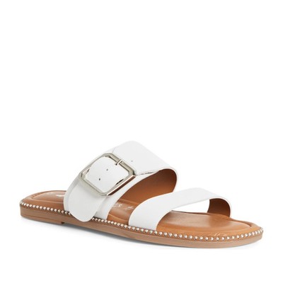 Tamaris Women's White Leather Slippers Casual Fashion 1-27128-44100