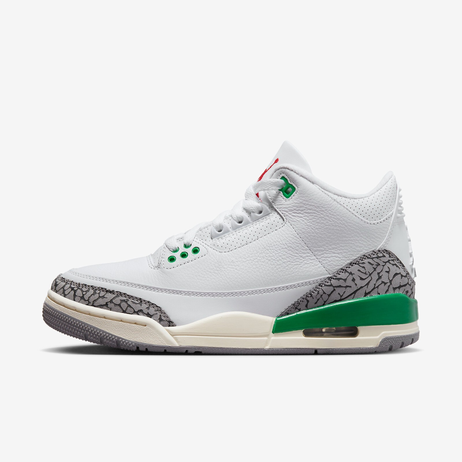 

Кроссовки Jordan 3 Retro Lucky Green CK9246-136 WMNS Shoes, White/lucky green/varsity red/cement grey/sail, Air Jordan 3