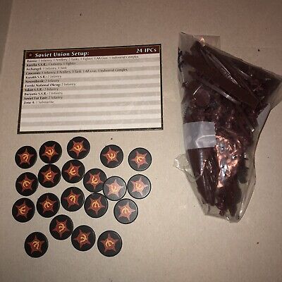 Axis & Allies Spring 1942 2009 Parts Brown Soviet Union Russia + Card Markers