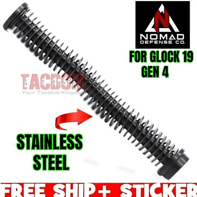 NOMAD DEFENSE Stainless Steel Guide Rod for Glok 19 GEN 4 ISMI 15# Spring BEST 1