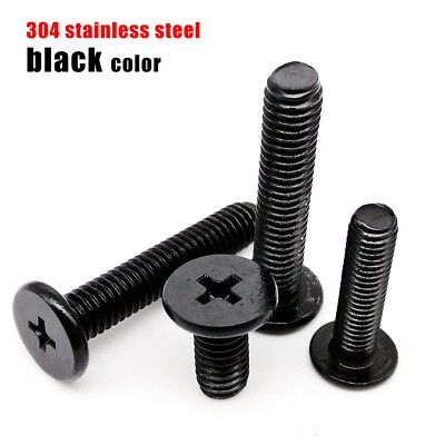 M1.6-M6 Black Stainless Steel CM Phillips Ultra Thin Flat Wafer Head Screw Bolt