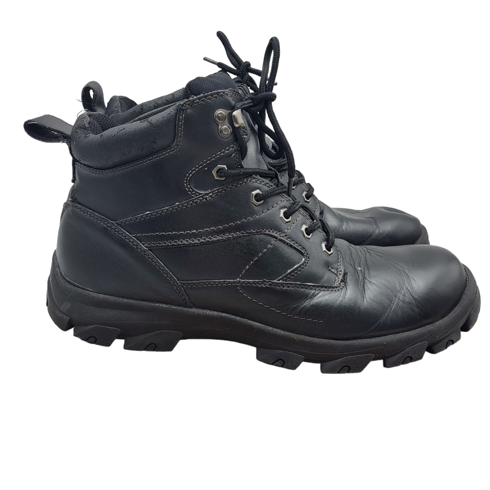 Mens Size 13 Black Leather Hiking Combat
