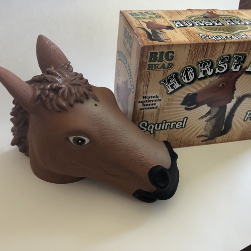 Horse Head Squirrel Feeder Big Head Archie McPhee Gag Gift Fun Accoutrements