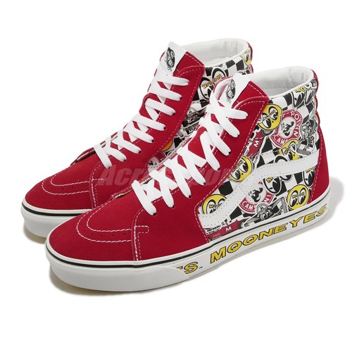 

Мужские повседневные кроссовки Vans Sk8-Hi Mooneyes Formula One Red Multi VN0A5JMJFON, Красный, Sk8-hi