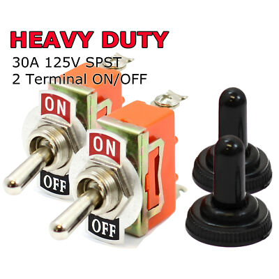 2PC 12V Heavy Duty Toggle Flick Switch On Off Car Boat SUV Dash Light Metal SPST
