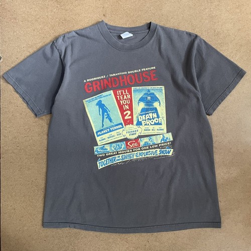 Grindhouse Death Proof Quentin Tarantino Movie Shirt 2007 Dark Grey L