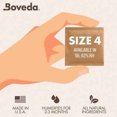 Boveda 62% RH 2-Way Humidity Control - Protects & Restores - Size 4 - 10 Count