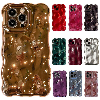 For iPhone 16 Pro Max 15 13 12 3D Wave Bubble Shape Ripple