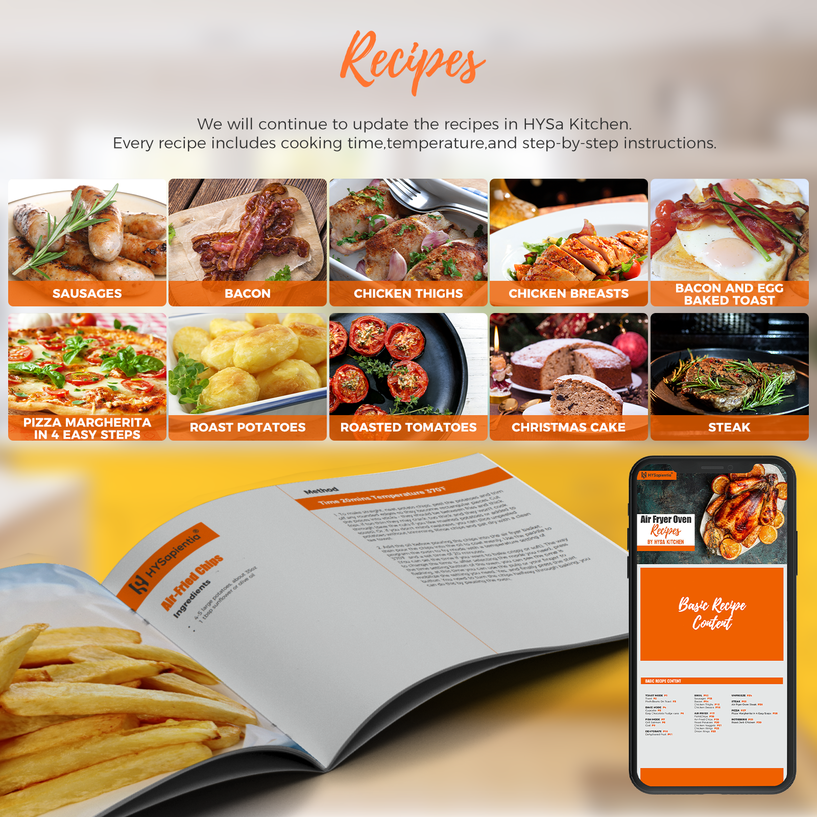 HYSapientia Air Fryer Oven 26QT Countertop Convection Toaster Ovens  XXL,1800W