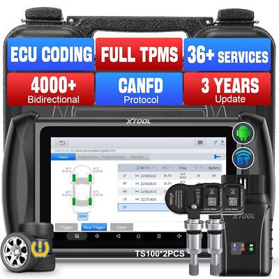 XTOOL IP819TP OBD2 Scanner Car Bidirectional Diagnostic TPMS Relearn Tool +TS100