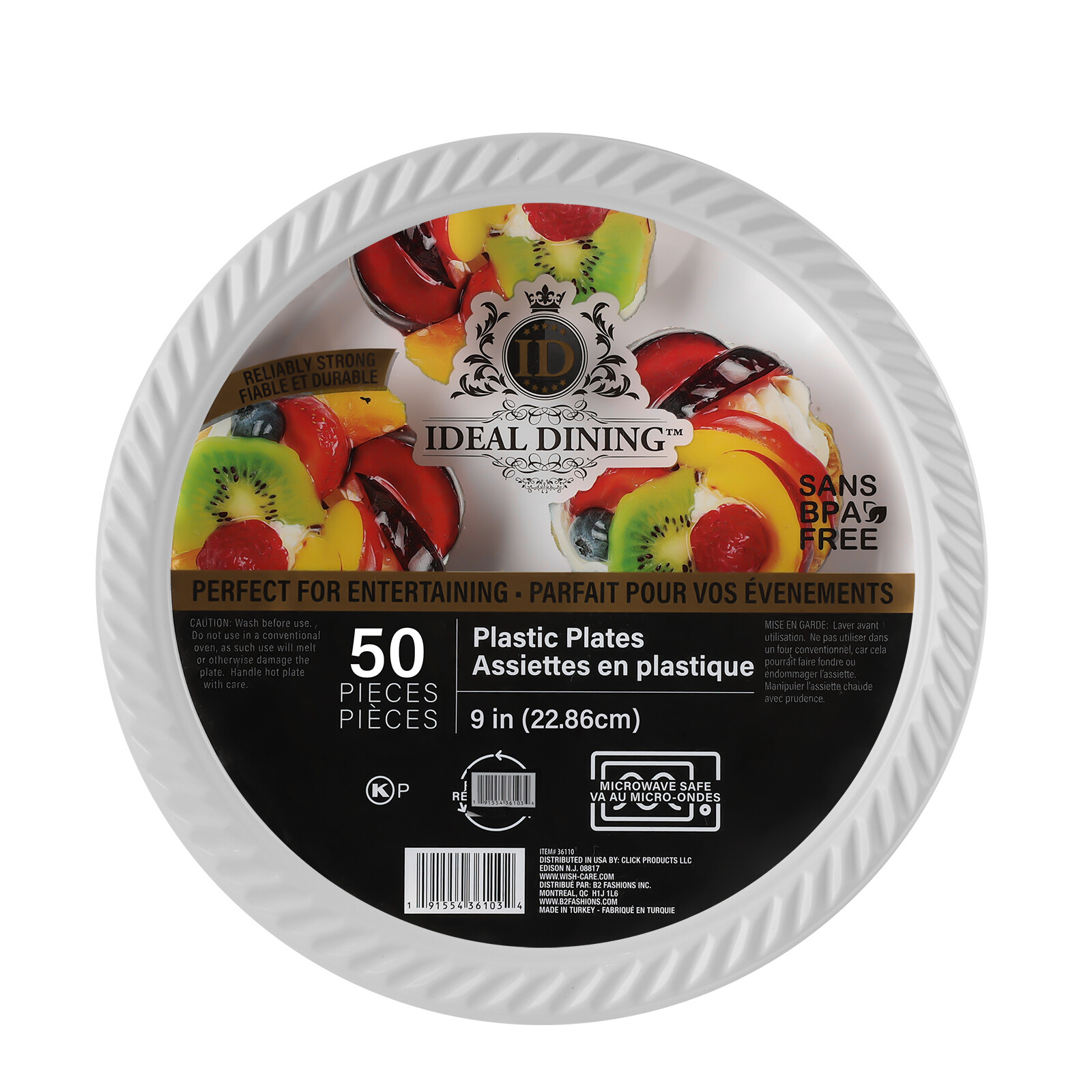 Disposable White Plastic Plates 7" 9" 10"Party Dinner Plates Heavy Duty BPA-Free