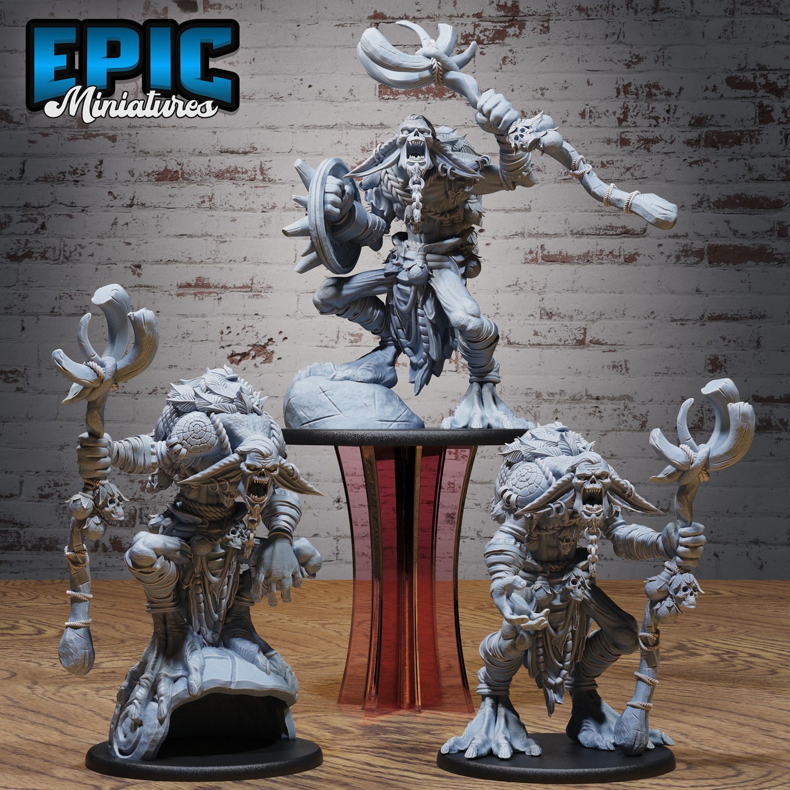 Troll Shaman – Forest Troll Spellcasters | 28mm Scale  | Epic Miniatures