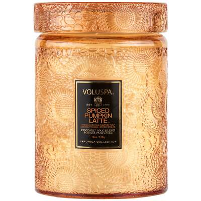 VOLUSPA SPICED PUMPKIN LATTE LARGE JAR CANDLE 18 OZ