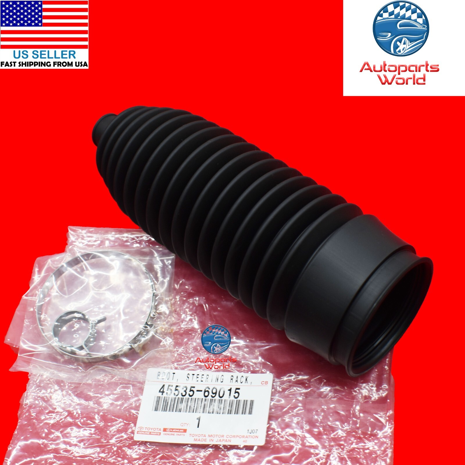 GENUINE TOYOTA 10-23 4RUNNER FJ GX460 NO.2 STEERING RACK BOOT 45535-69015